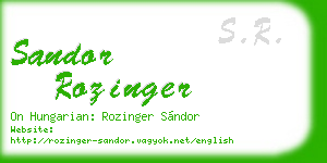 sandor rozinger business card